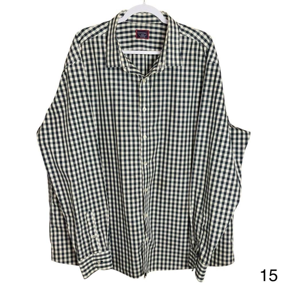 untuckit mens xxxl tall plaid cotton long sleeve button casual front shirt
